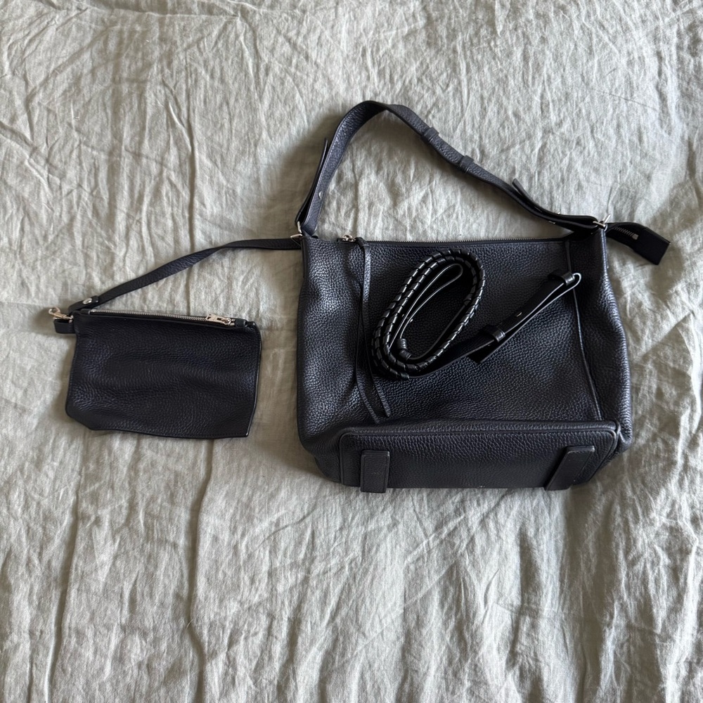 ALL SAINTS Black Leather Shoulder Bag/Crossbody